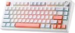 VGN N75 Mechanical Keyboard, Tri-Mode Wireless, Orange | Gasket Hot Swappable, Linear Switches, Creamy Thocky Sound, RGB Backlit, Gaming Keyboard with Knob