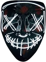 Vista 11 de Máscara LED aterradora de Halloween, máscara de purga iluminada para festival, fiesta de cosplay
