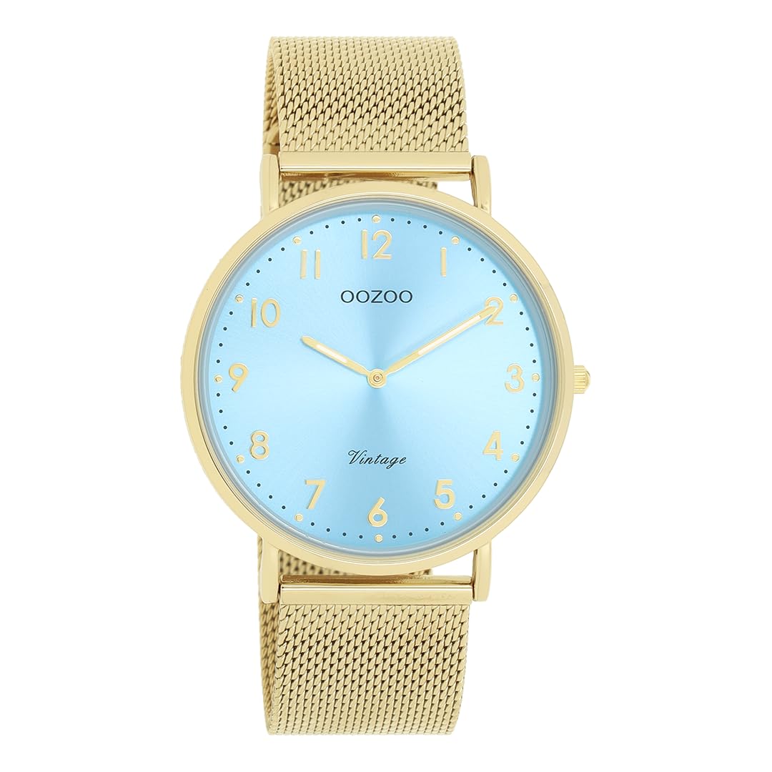 Oozoo Orologio vintage da donna | orologio da polso da donna con cinturino in rete | orologio moderno da donna | elegante analogico da donna in rotondo C20340 (cassa da 40 mm)