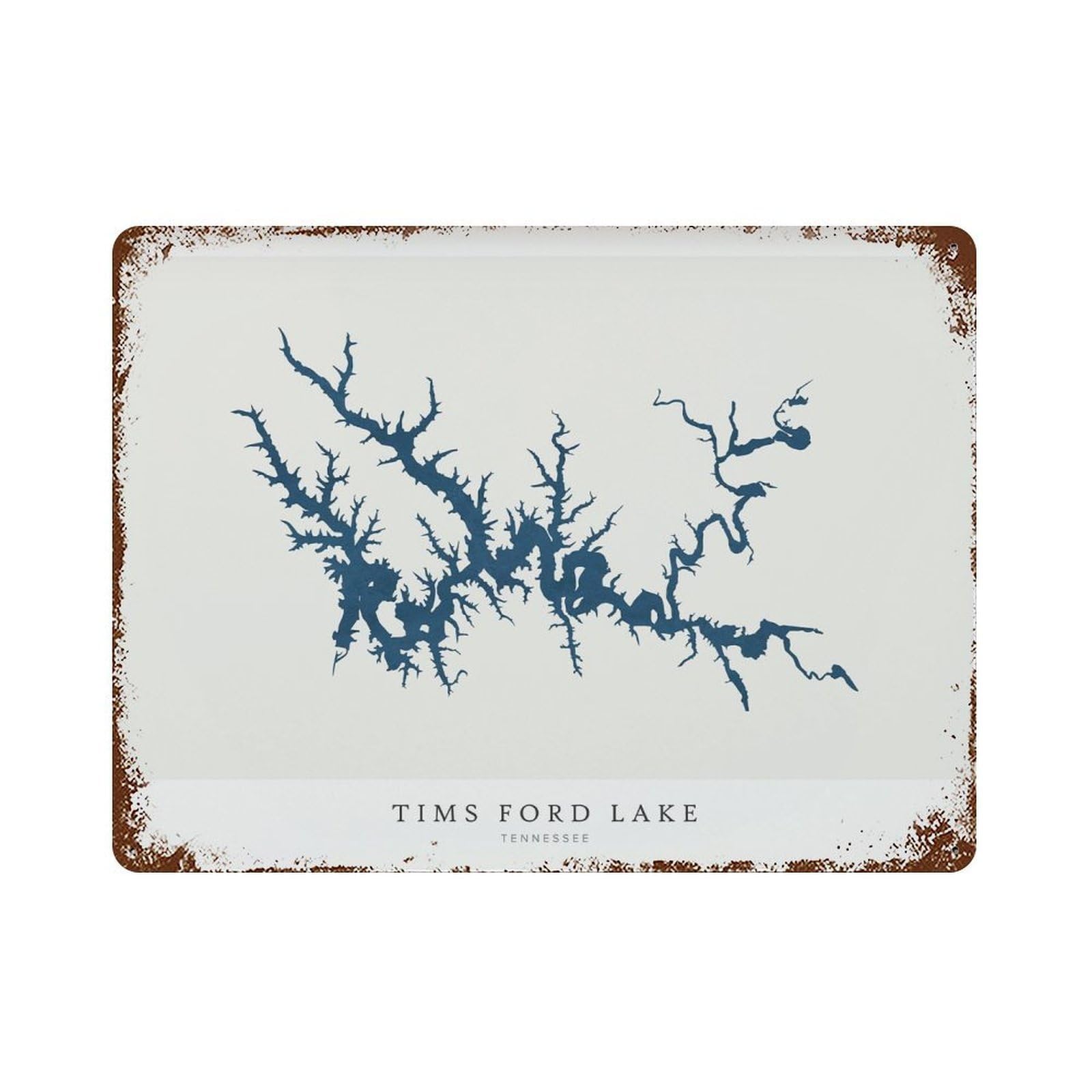 xiaoxiaoshen Tims Ford Lake Map Tennessee Wall Decor Art Metal Tin Poster Modern Home Decor Art Home Bar Shop Decorations Vintage Sign 30x40cm