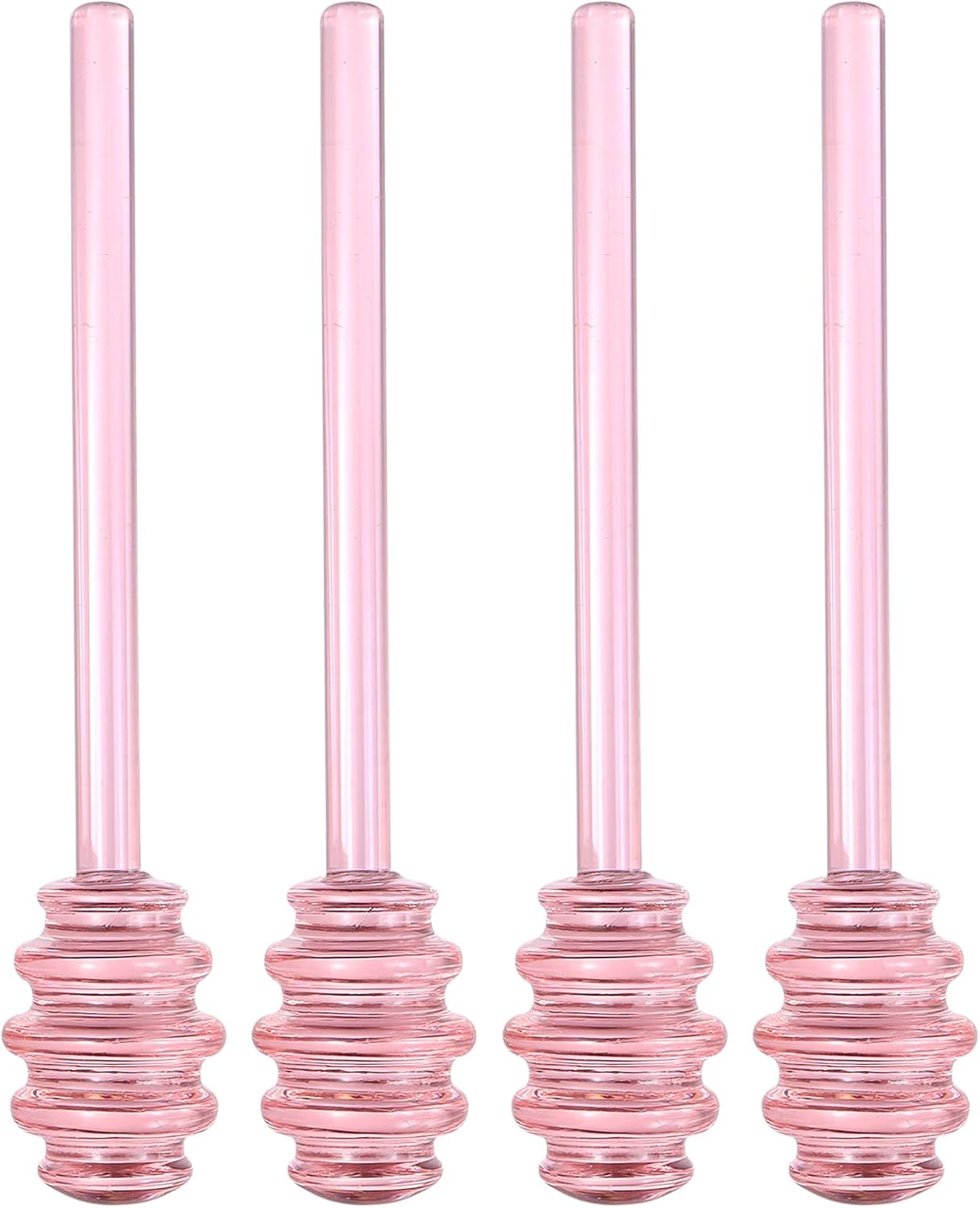 uxcell 4Pcs Glass Honey Stirring Rod, Spiral Non-Drip Household Honey Stick