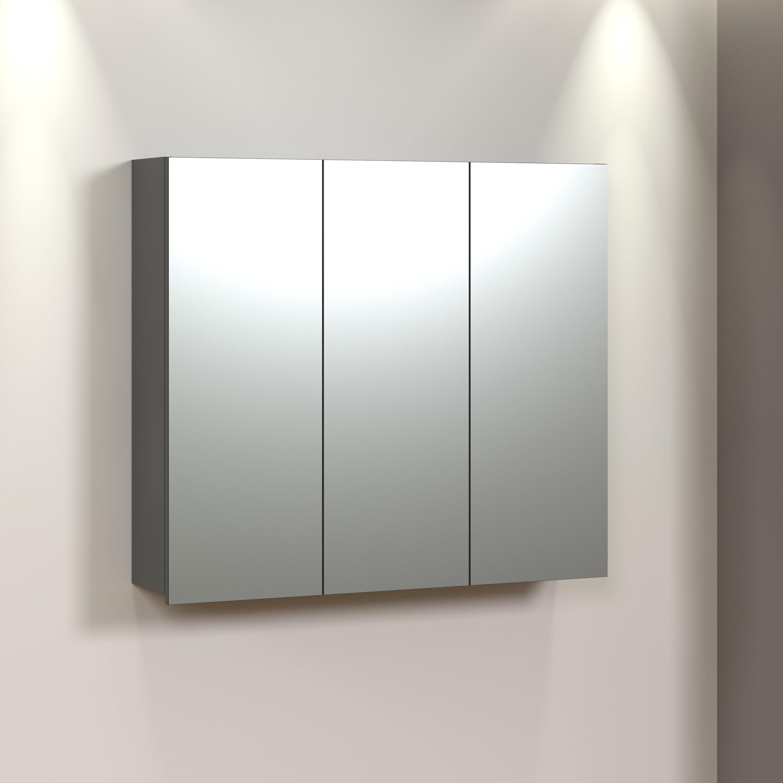 Spiegelschrank PureBliss Anthrazit / Spiegelglas · B 90 x H 80 cm