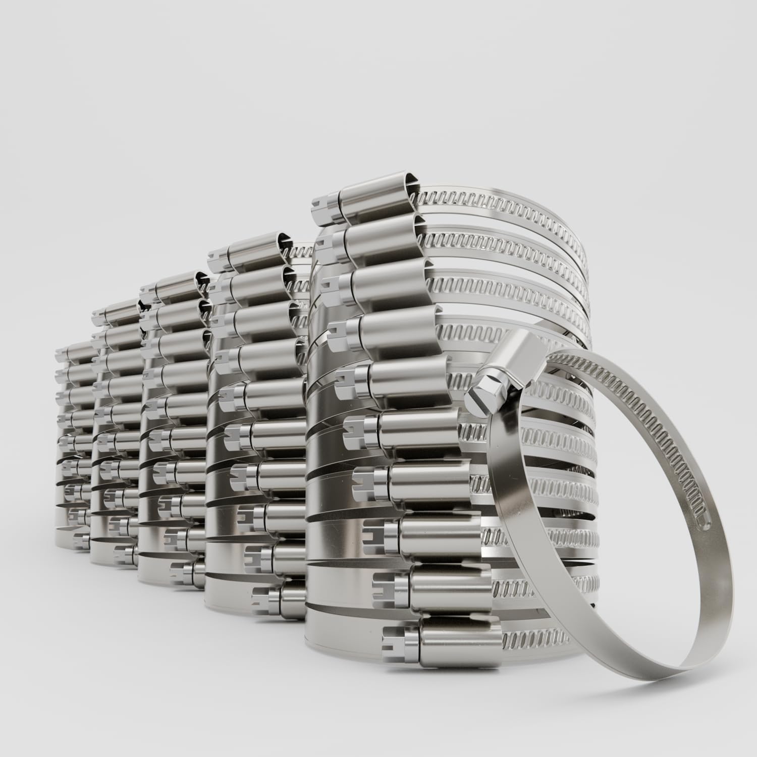 greate 50x fascette stringitubo acciaio inox 50-70 mm - fascette a vite regolabile con larghezza banda 9 mm - per piscina, stagno, lavatrice e altro