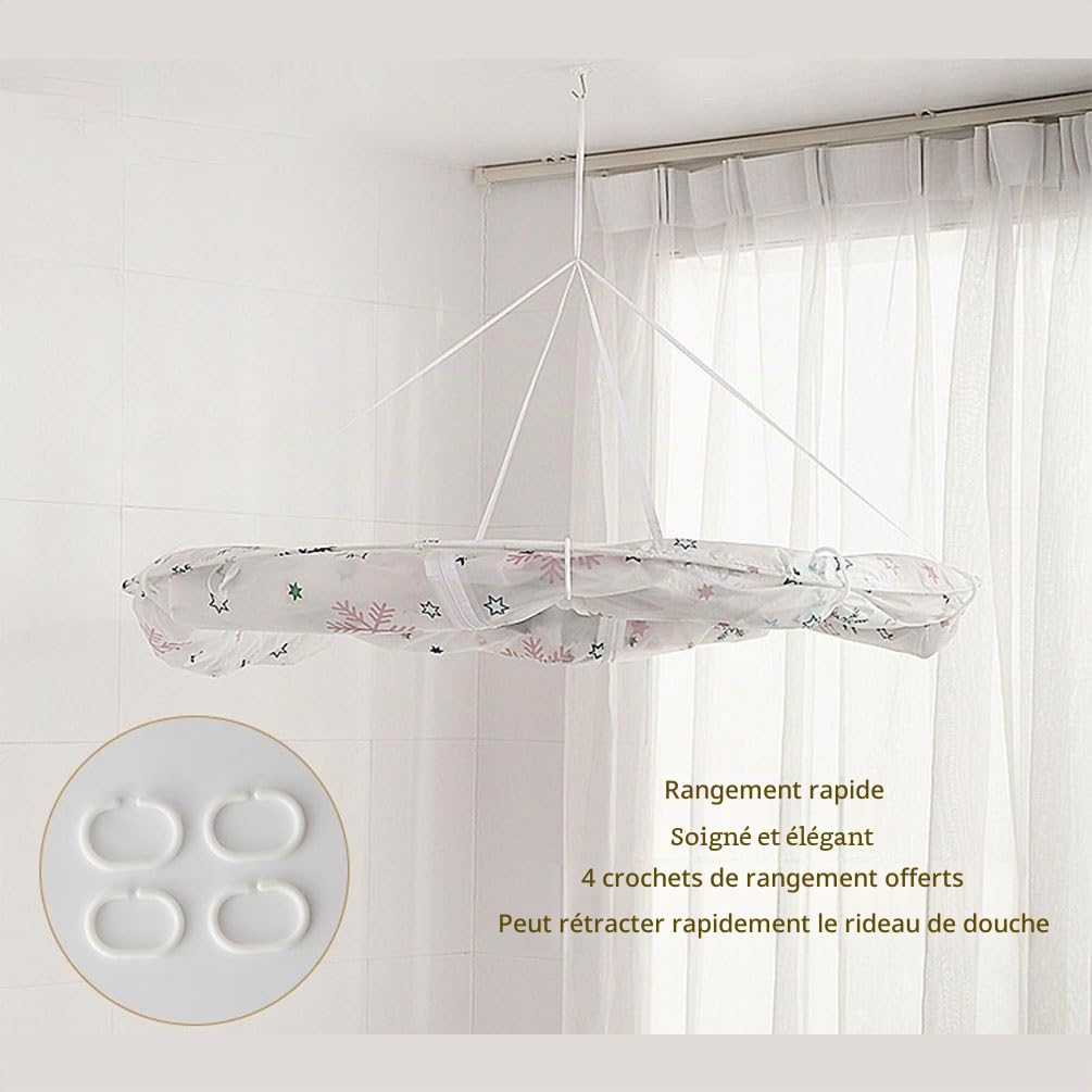 AAVEDA Salle de Bain Rideau de Douche Rond Protable Pop Up Tente de Privé Cabine de Changement et Toilette Instantanée pour la Plage, Camping et Randonnée Rideau de Baignoire Polyester (Size : R80CM)