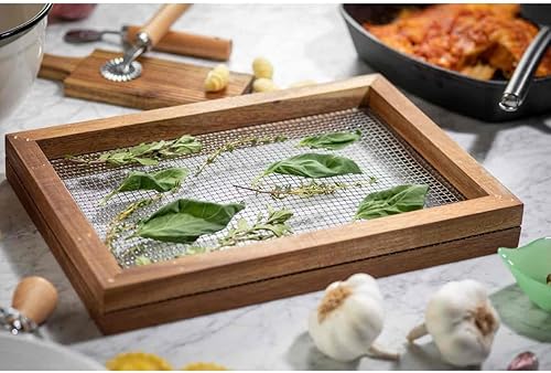 Miniatura 4 de Tablecraft 11088 Rejilla de secado de hierbas, natural, 13.75 pulgadas de longitud, madera de acacia