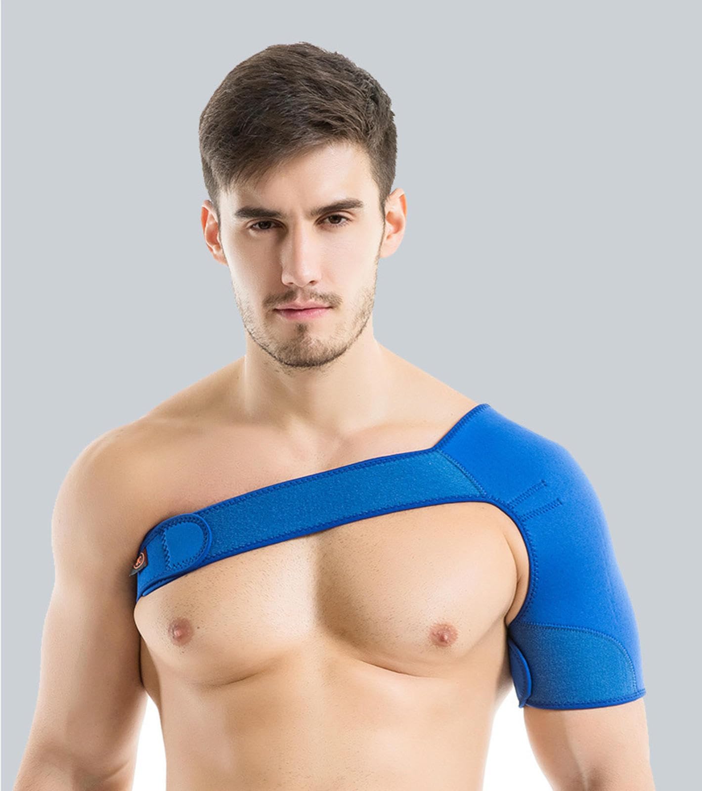NIBHZ Tutore per Spalla di Recupero per Uomini e Donne, Tutore di Supporto per La Stabilità della Spalla, Fascia per Maniche Regolabile, Sollievo per Lesioni,Blue-Left