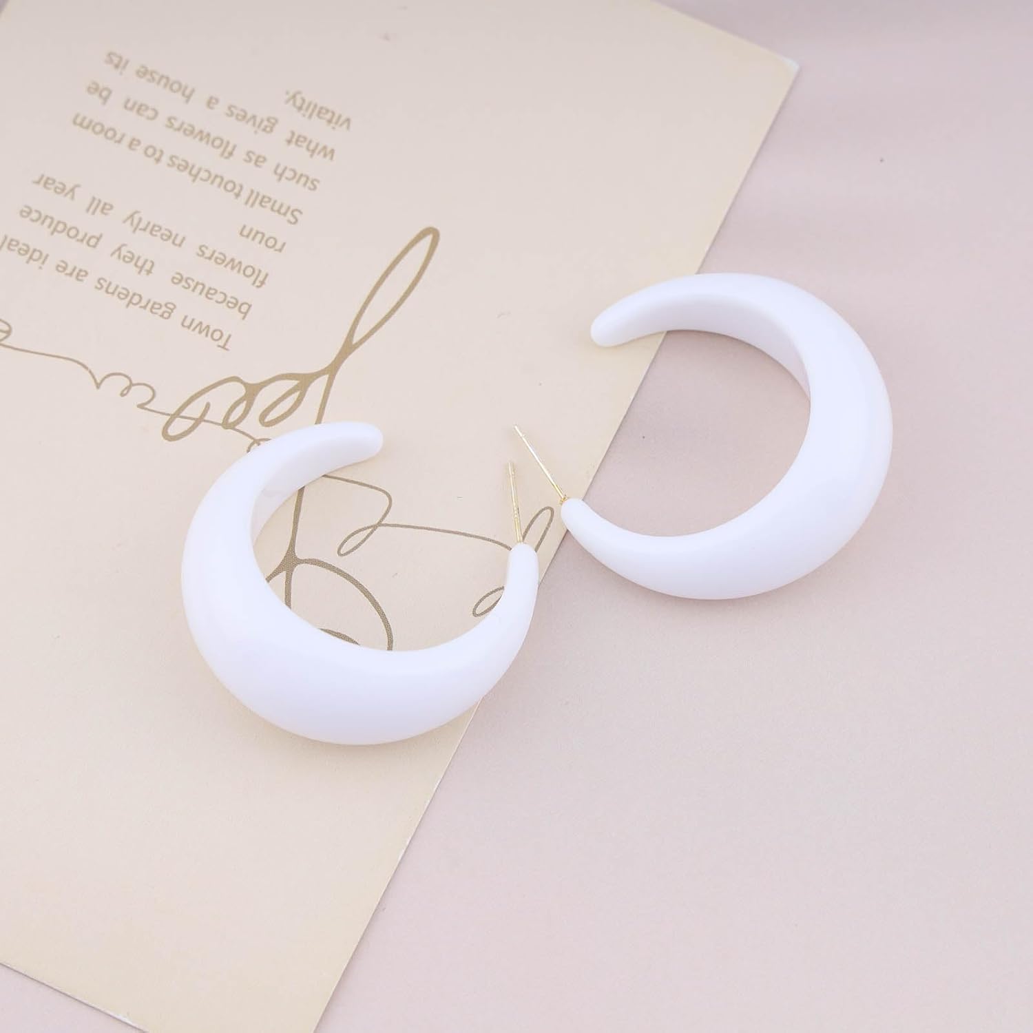 Boho Colorful Chunky Hoop Earrings Acrylic Circle Hoop Earrings Blue Circle Dangle Earrings Candy Color C Shape Earrings Jewelry for Women - Image 6