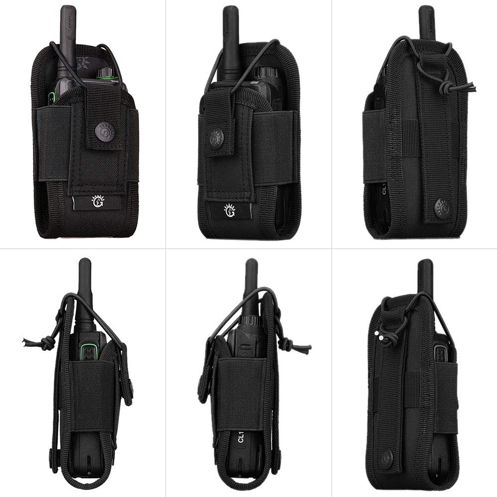 Selighting Taktyczna torba na krótkofalówkę mała torba Molle Airsoft do Walkie Talkie (czarna)