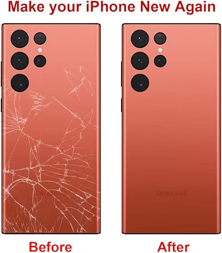 Miniatura 5 de Perzework Reemplazo de cristal trasero trasero para Samsung Galaxy S22 Ultra (rojo) 6.8 pulgadas 5G con kit de herramientas de reparación y adhesivo