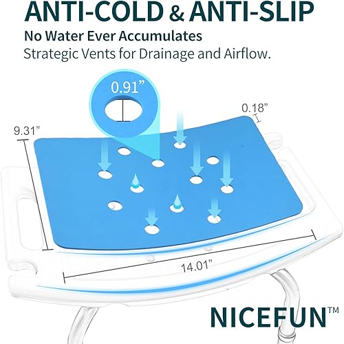 Miniatura 4 de Cojín para silla de ducha con respaldo adhesivo, 14 x 9.5 pulgadas, almohadilla de espuma suave impermeable para banco, silla de baño estrecha,