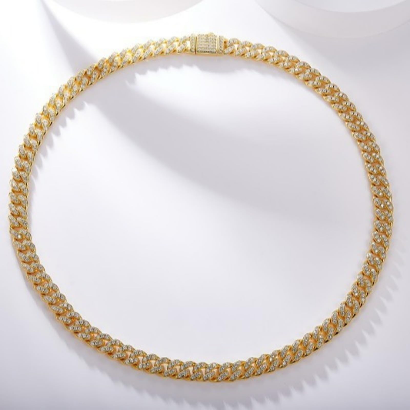 Moissanite Klatka dla Mężczyzn i Kobiet, kolor D, proces Lab-utworzony diament, idealna do codziennego穿着和特殊场合，尺寸：19.5-23.5厘米