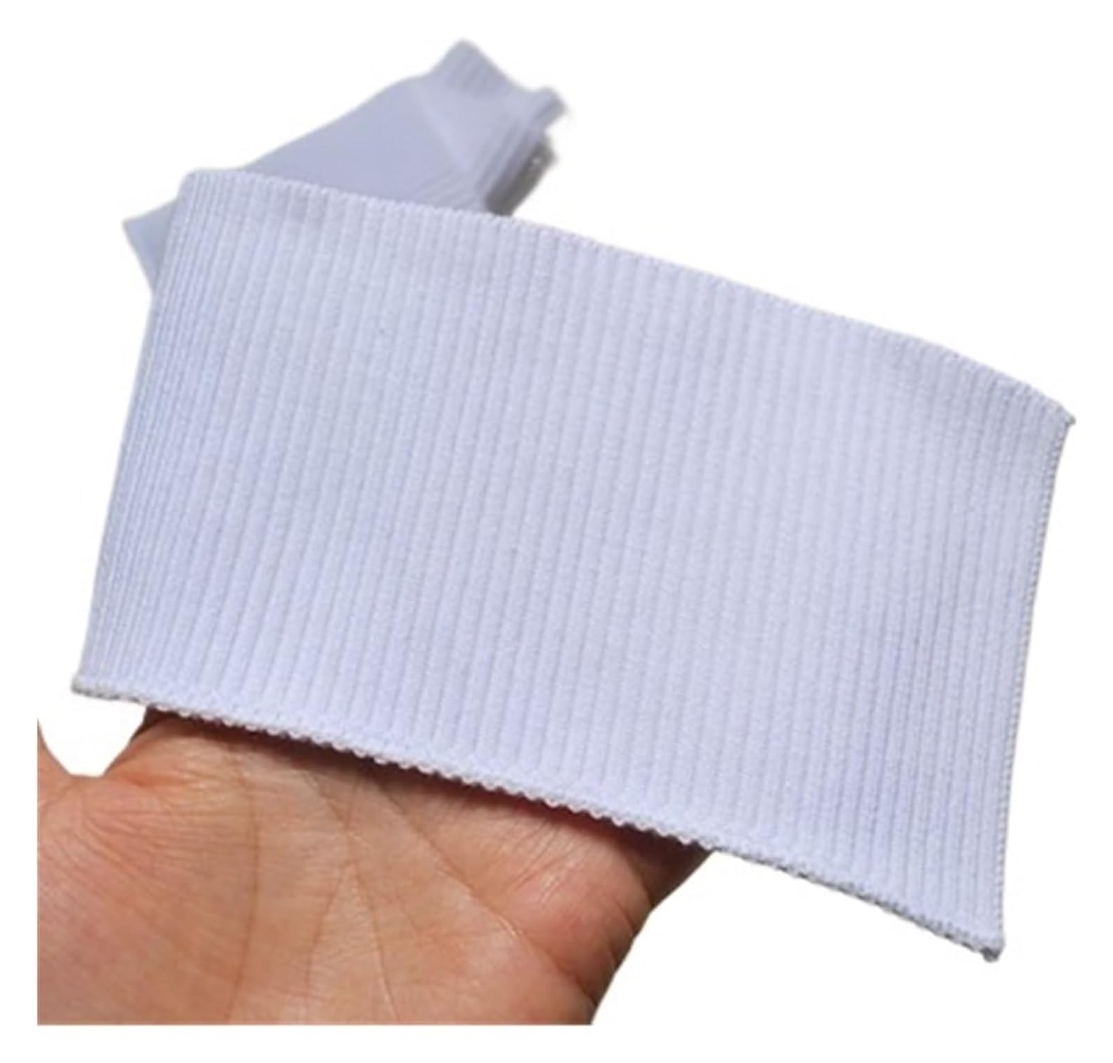 Knit Cuff, Rib Knit Cuffs Multicolor 8.5cm Cotton Thread for Jacket Dress Collar Hem(White)