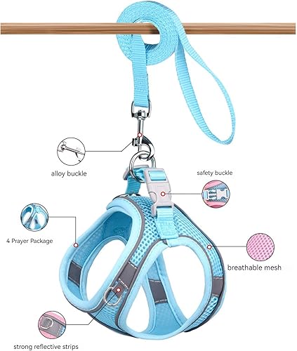 Miniatura 2 de Arnés para perro sin tirones, para perros pequeños, medianos y grandes, juego de arnés y correa para cachorro, arnés fácil de caminar para caminar,