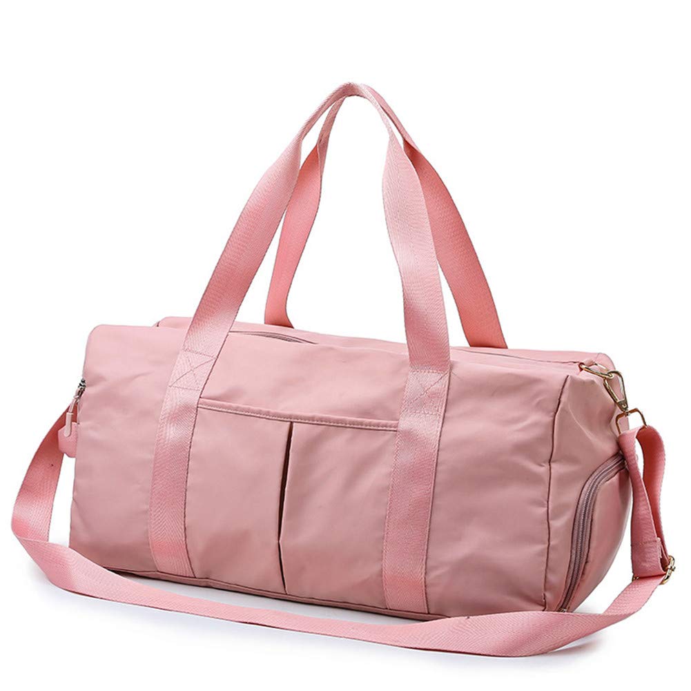 KARRESLY Sports Gym Bag for Women or Men Travel Duffel Bag with Wet Pocket and Shoes Compartment for Training Swim Yoga, Pink, free size