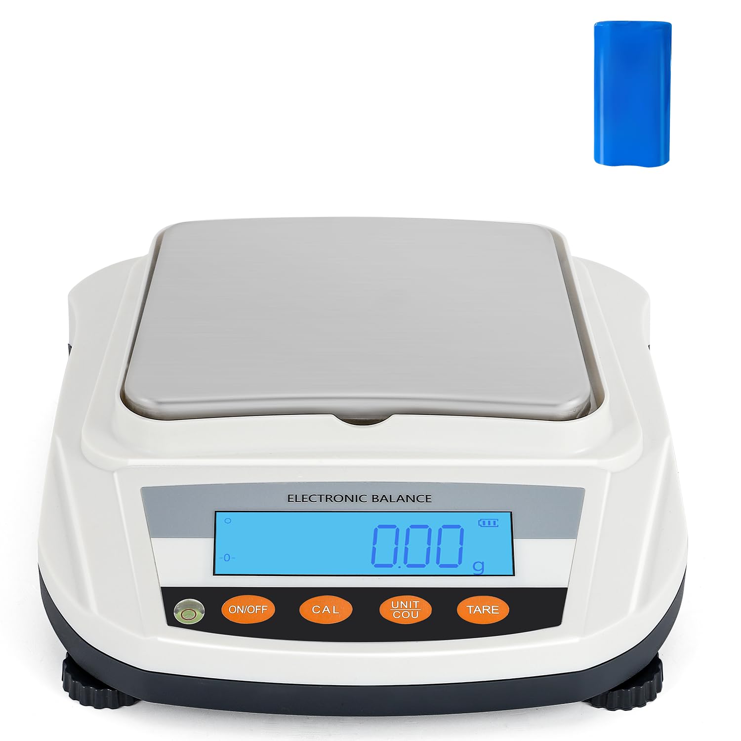 Bonvoisin Rechargeable Lab Scale 3000g x 0.01g Precision Analytical Balance - 17 Units, 36Hr Battery, LCD Backlit
