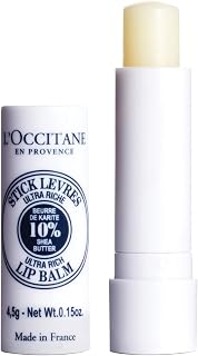 L'Occitane 10% Organic Shea Butter Ultra Rich Lip Balm Stick - Vegan, Moisturizes, Repairs Dry Chapped Lips, Long-Lasting (4.5g)