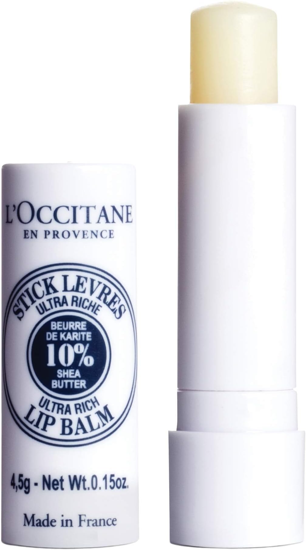 L'OCCITANE Shea Butter Ultra Rich Lip Balm 4.5g | Enriched with Shea Butter | Portable, Luxury Lip Care for All Skin Types