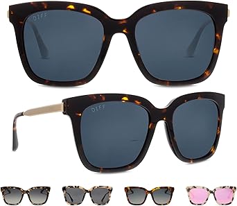 DIFF Bella Square Sunglasses for Women | Designer Frames | 100% UV Protection