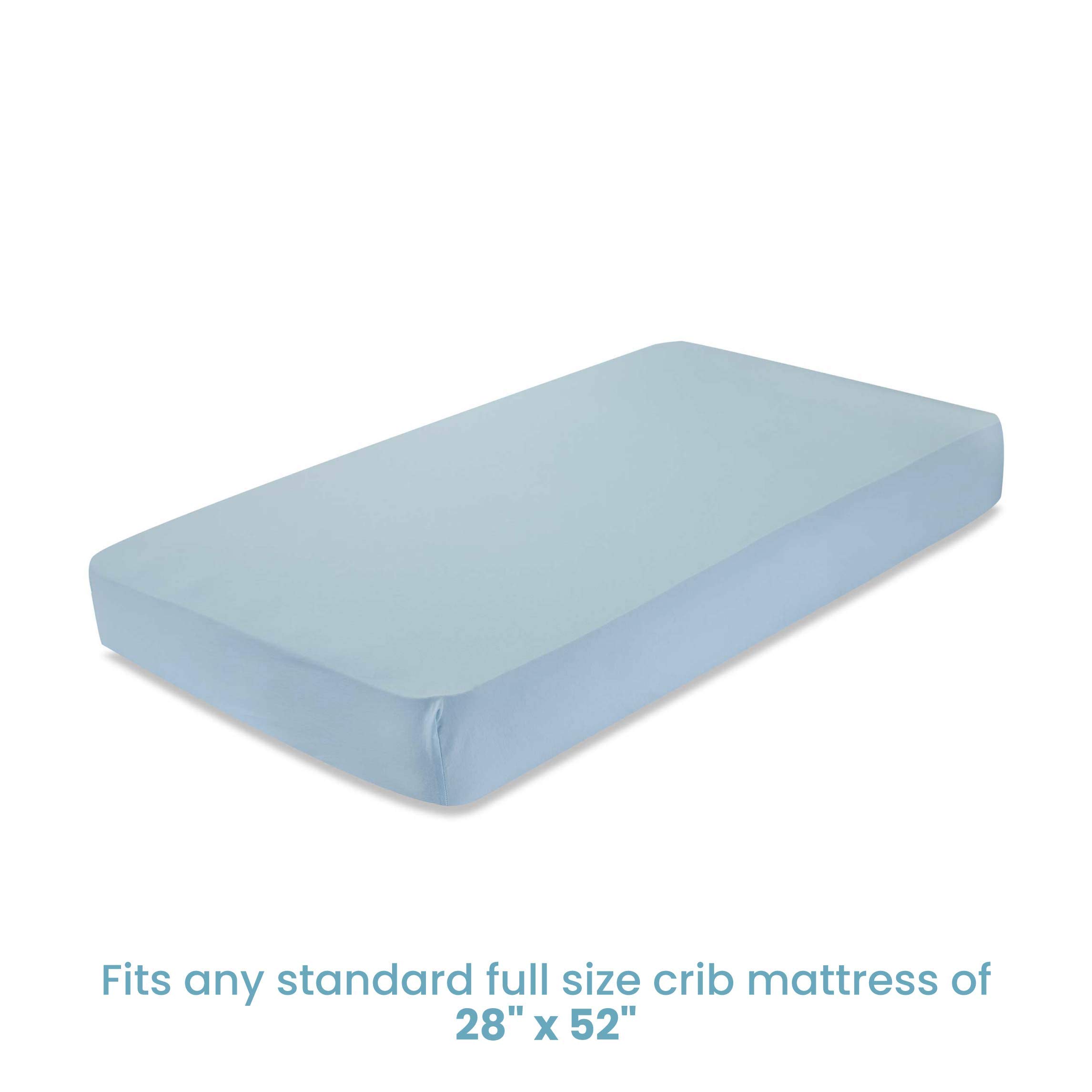 LA Baby 100% Cotton Jersy Fitted Sheet for Standard/Full Size Crib Mattress - Made in USA