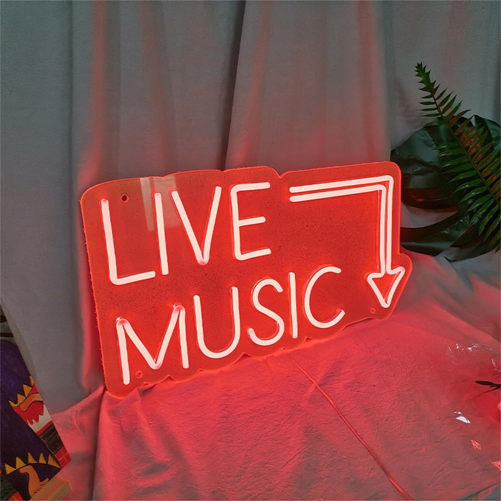 Insegna al Neon di Musica dal Vivo Barra della Musica Segno di Luce al Neon Festa in Musica LED Luce al Neon casa Camera Decorazione murale Negozio Decoro Festival Musicale luci al Neon,D