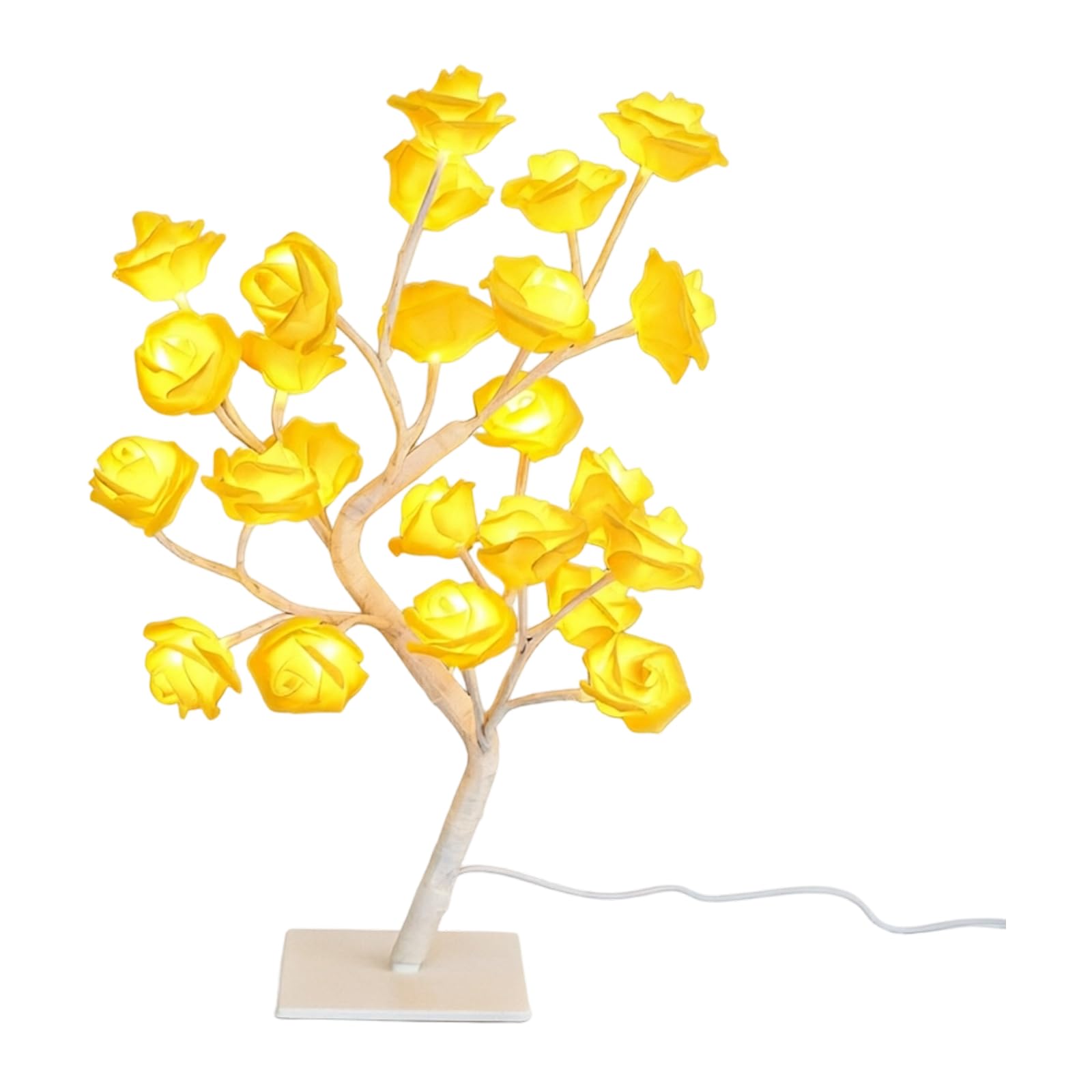 Jazuaiao Artificial Flower Tree Light LED Rose Night Lamp with Detachable Base for Nightstand Shelf Decor Tabletop Display Flower Tree Lamp Nightstand Floral Light Soft Glow Room Accent