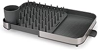 Vista 2 de Joseph Joseph Duo Expanding Dish Drying Rack with Removable Silverware Holder, Draining Spout, Stainless steel