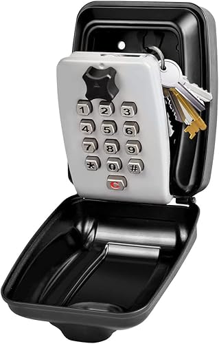 Caja de almacenamiento de llaves extragrande, caja de seguridad de combinación de botones de 12 dígitos, caja de seguridad superior montada en la