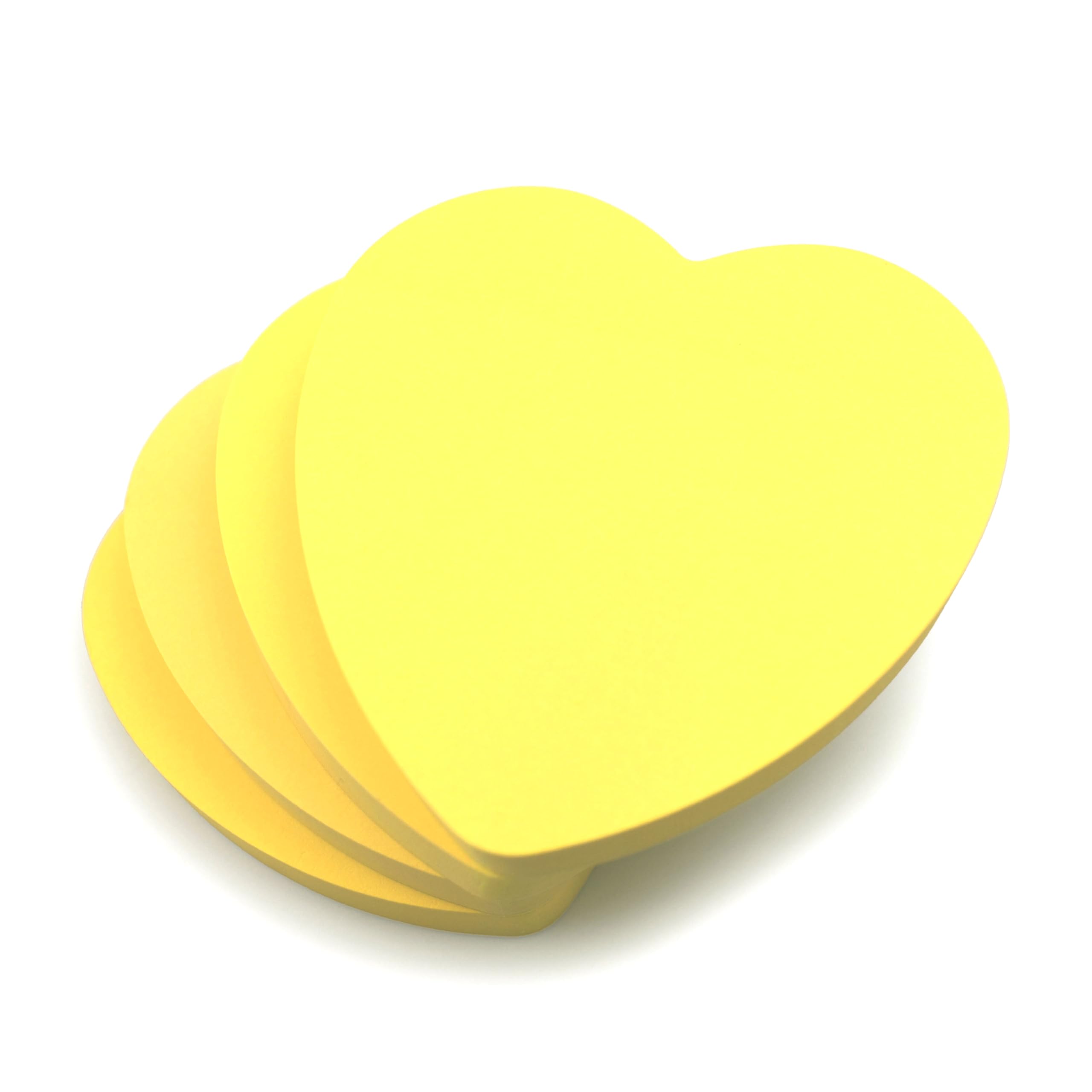 Evergreen Goods 4 Pads Heart Shaped Sticky Notes Neon Yellow Colour 100 Sheets per Pad 3"x3" Removable Adhesive Sticky Notes for Office School Home Valentines Gift for Couples