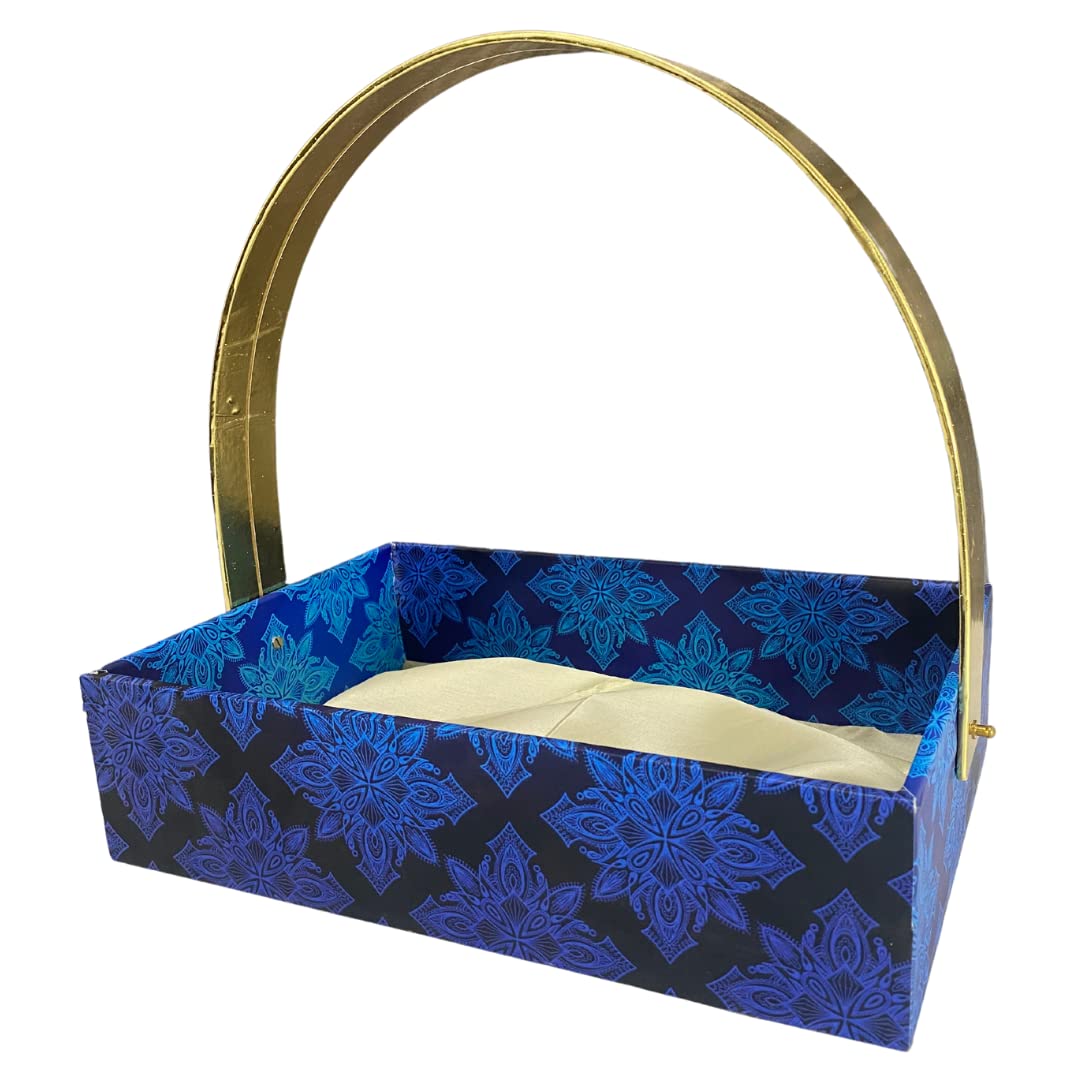 TheHandikrafts MDF Wooden Hamper Basket, Pack of 10, Shades of Blue