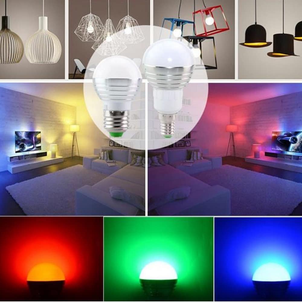 Wide Voltage Lights 50PCS AC85-265V E27 E14 LED RGBBulb Lamp 5W LED RGB Spotlight Dimmable Magic Holiday RGB — view 3