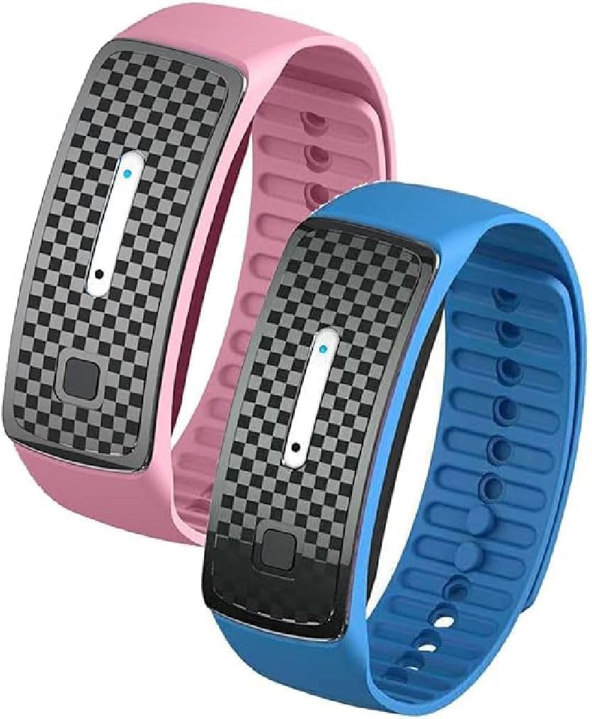 GINGER TECH Ultrasonic Body Shape Wristband, USB Rechargeable Smart Fit Bracelet, Electronic Slim_ming Bracelet for All Men and Women, Promote Blood Circulation, Increase Body Energy (Blue+Pink)