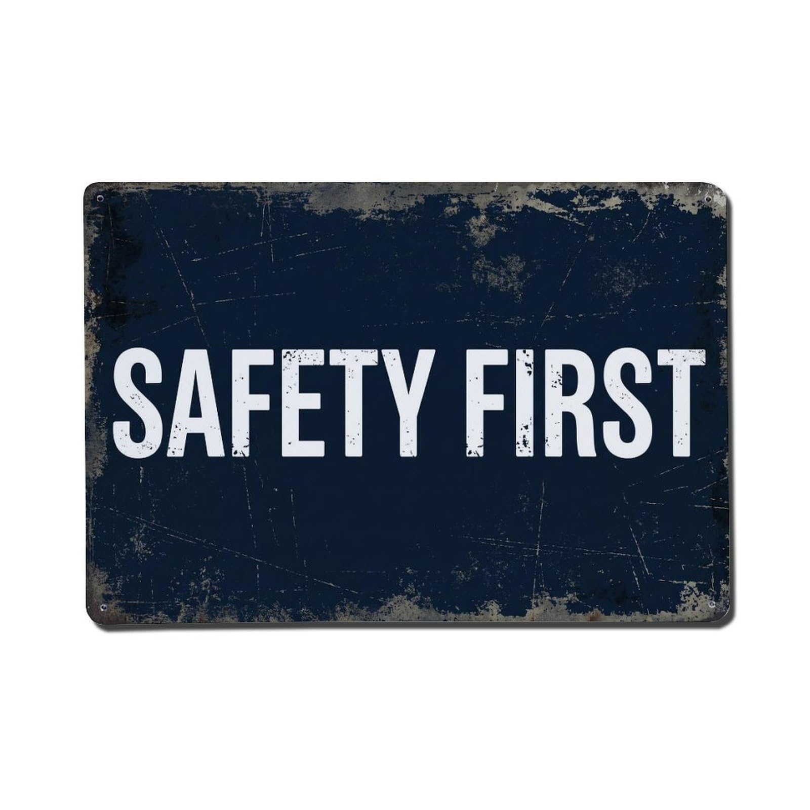 Vintage Safety First Metal Tin Sign Plaque Wall Decor for Cafe, Club Bar, Office, Garden Metal Poster 8x12Inch