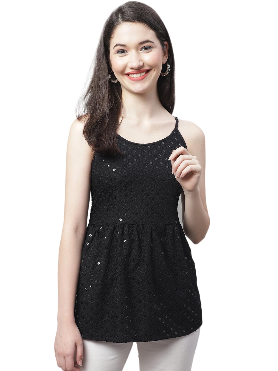 jainish Women's Chikankari Sequen Work Empire Top-picture-30