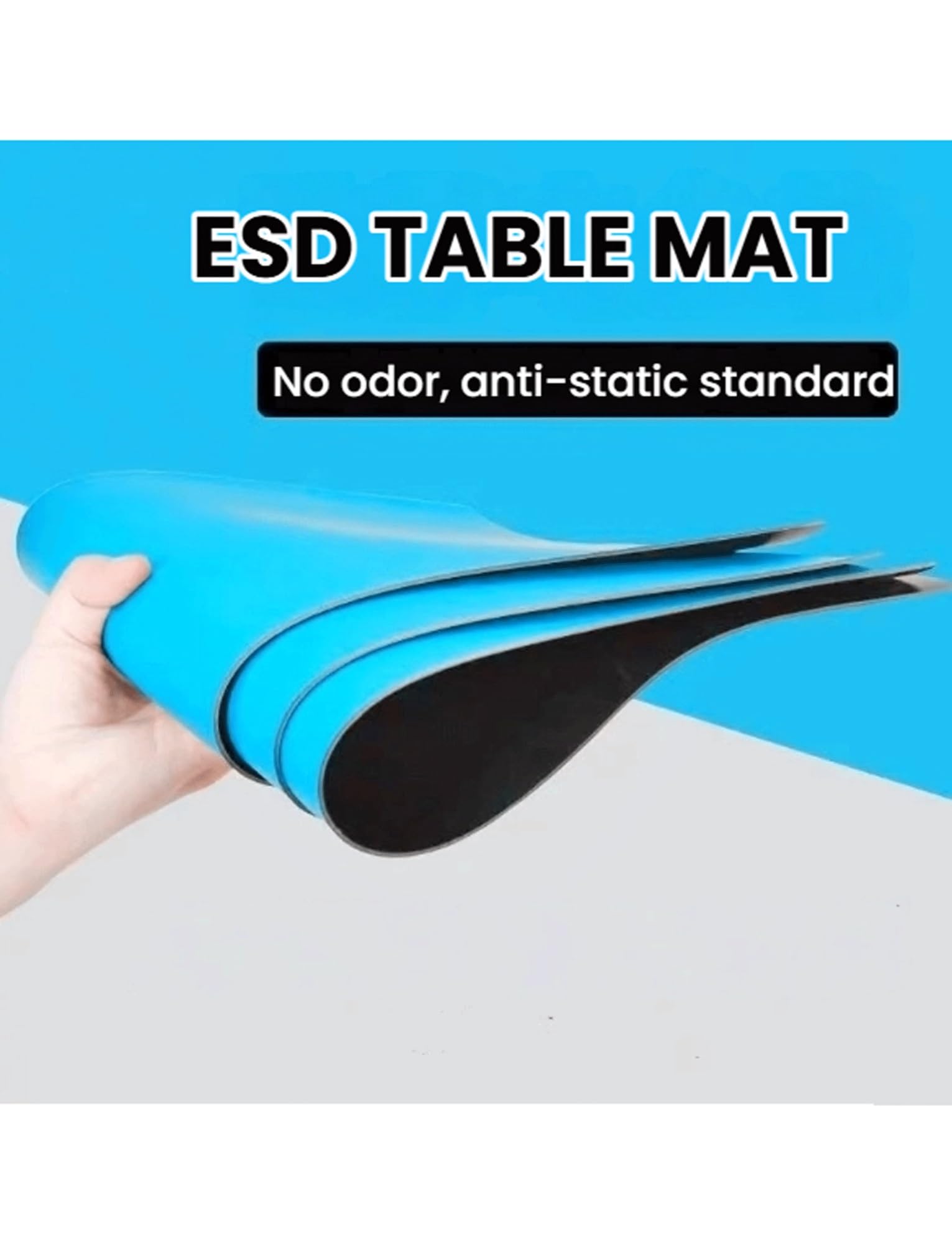 Antystatyczna gumowa poduszka naprawcza Silikonowa mata termoizolacyjna Esd do lutowania i naprawy komputerów, niebieska, wiele rozmiarów 2 mm(60x185x0.2cm/23.4x72.15x0.08in)