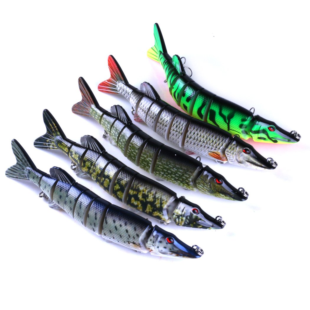 Przynęta korbowa, ryba wobler 5 szt. 20,5 cm/69 g wieloprzegubowa topwater realistyczna pstrąga przynęta do pływania z haczykami karp szczupak okonia narzędzie wędkarskie przynęty okoniowe