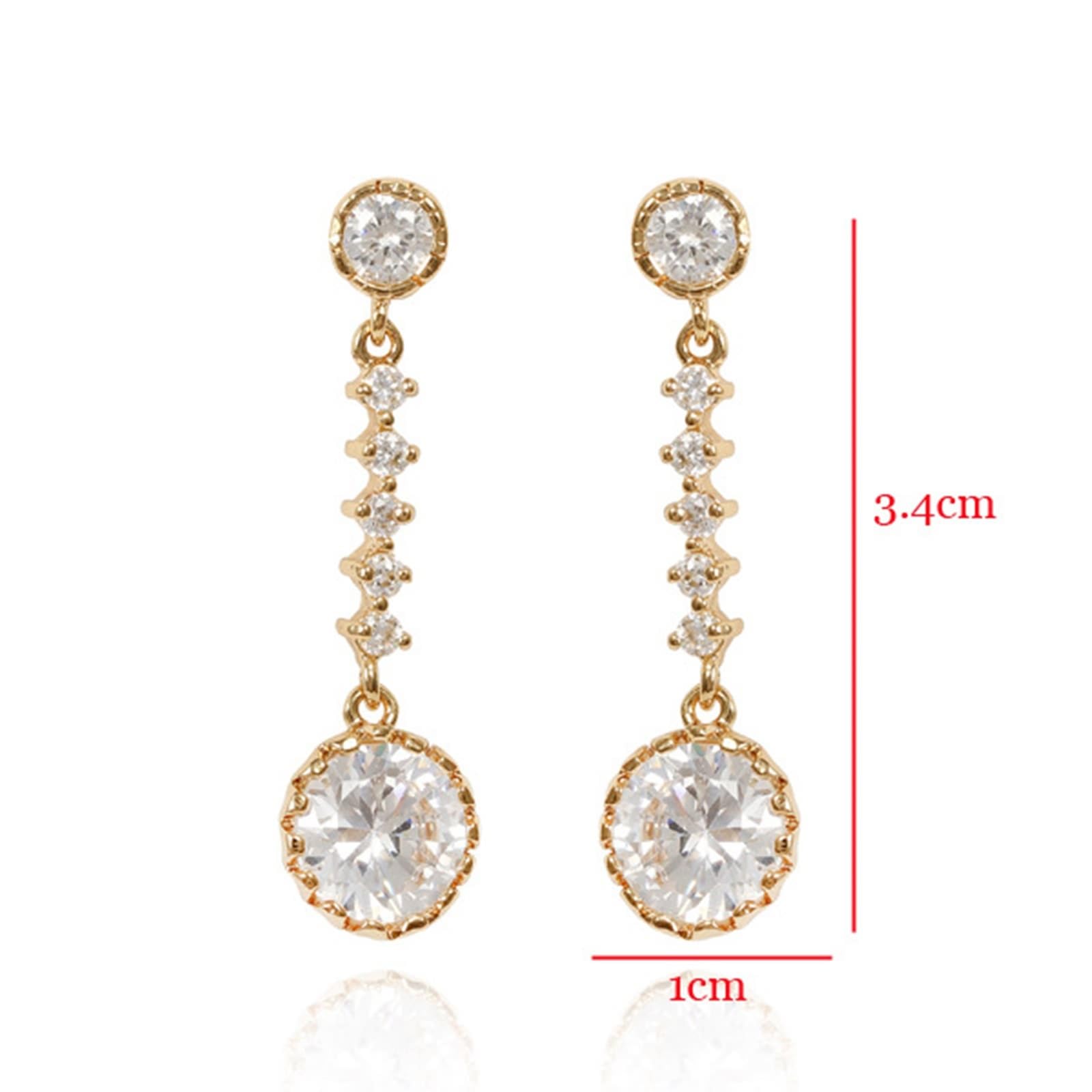 AMDXD Pendientes de oro de 18 quilates Au750, pendientes clásicos con moissanita, oro amarillo 750, pendientes de moissanita, estilo Art Nouveau