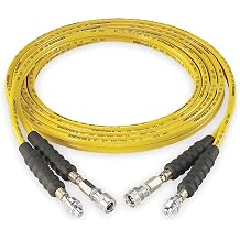 Enerpac THQ-706T Yellow Polyurethane Torque Wrench Hose Assembly, 20 Length, 1/4" NPTF x 1/4" NPTM Coupling, 1/4" ID