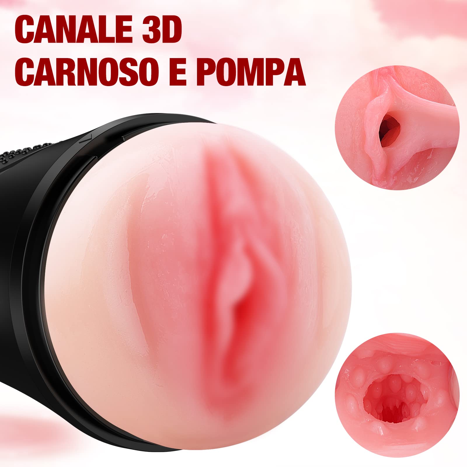 Banysin Masturbatore maschile con 10 Vibrazione Sex Toys per per Uomini, Automatico Realistico con Aspirazione, Uomo, Masturazione Black