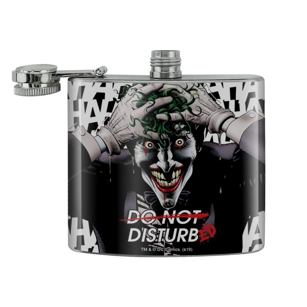 Batman Disturbed Joker Stainless Steel 5oz Hip Drink Kidney Flask
