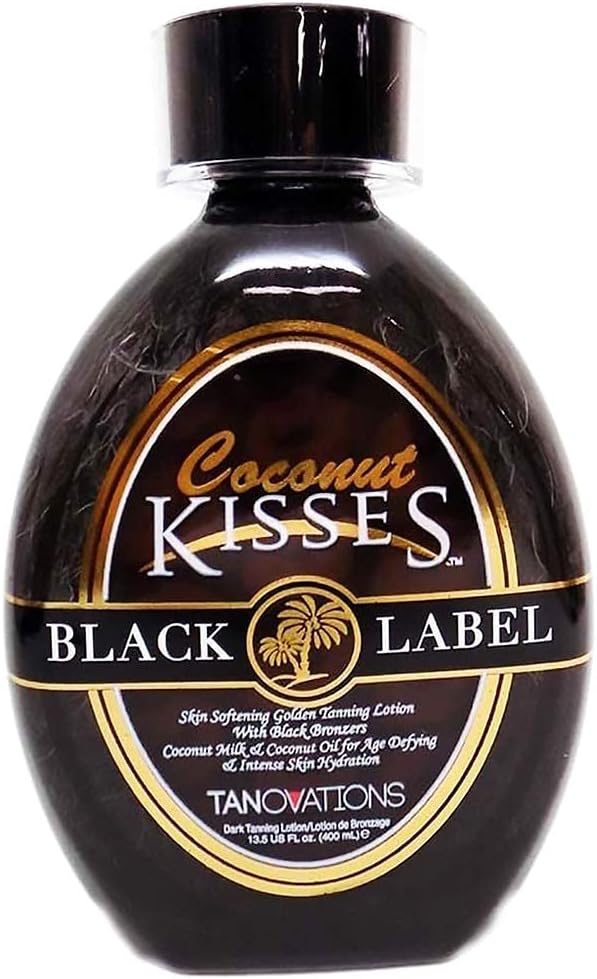 Lotion Coconut Kisses Black Label Black DHA Skin Hydrating Bronze 13.5z, Antioxidant, Medium