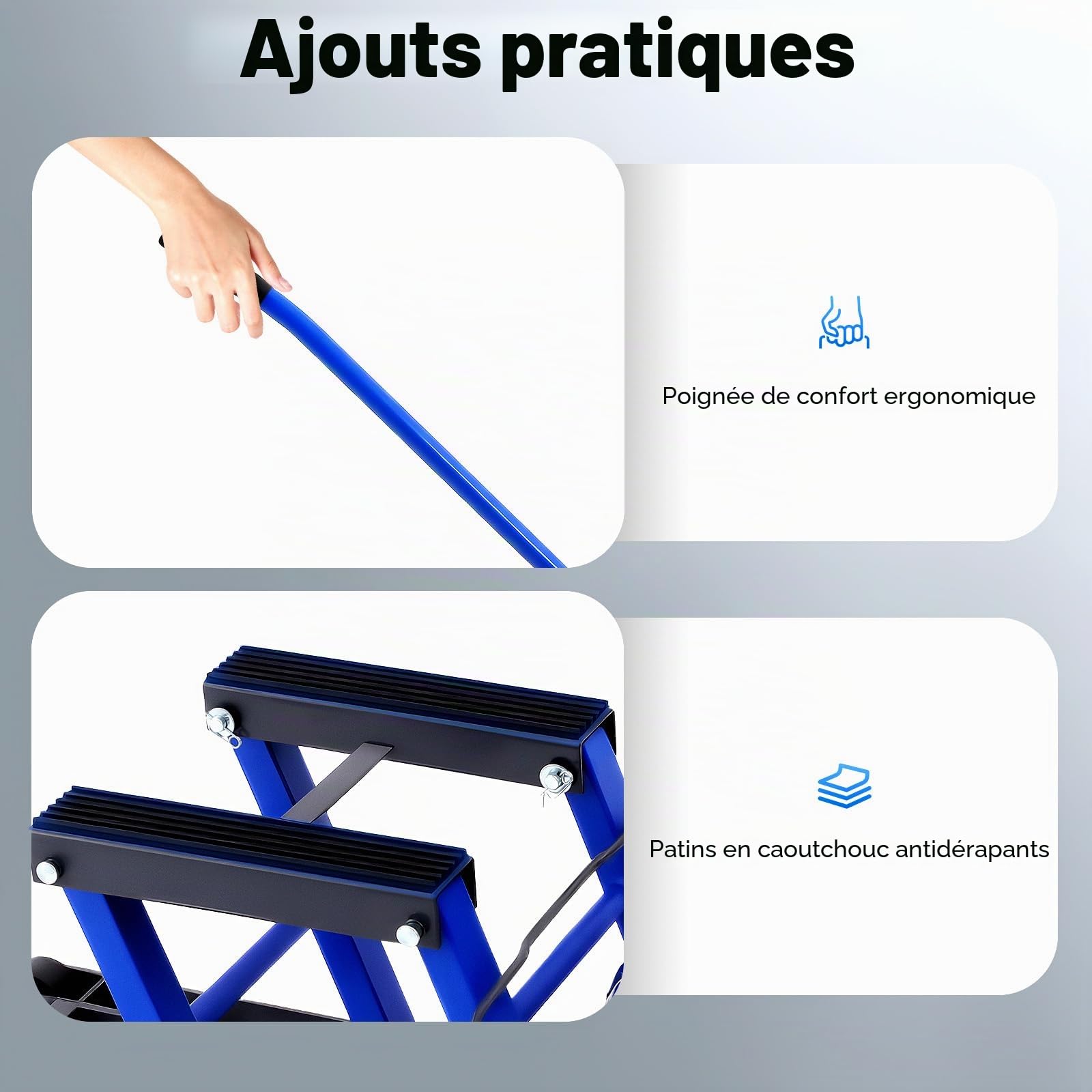 Cric hydraulique pour moto - 680 kg - Charge maximale : 680 kg - Pont élévateur de moto - Support de montage pour moto - Support de montage pour garage