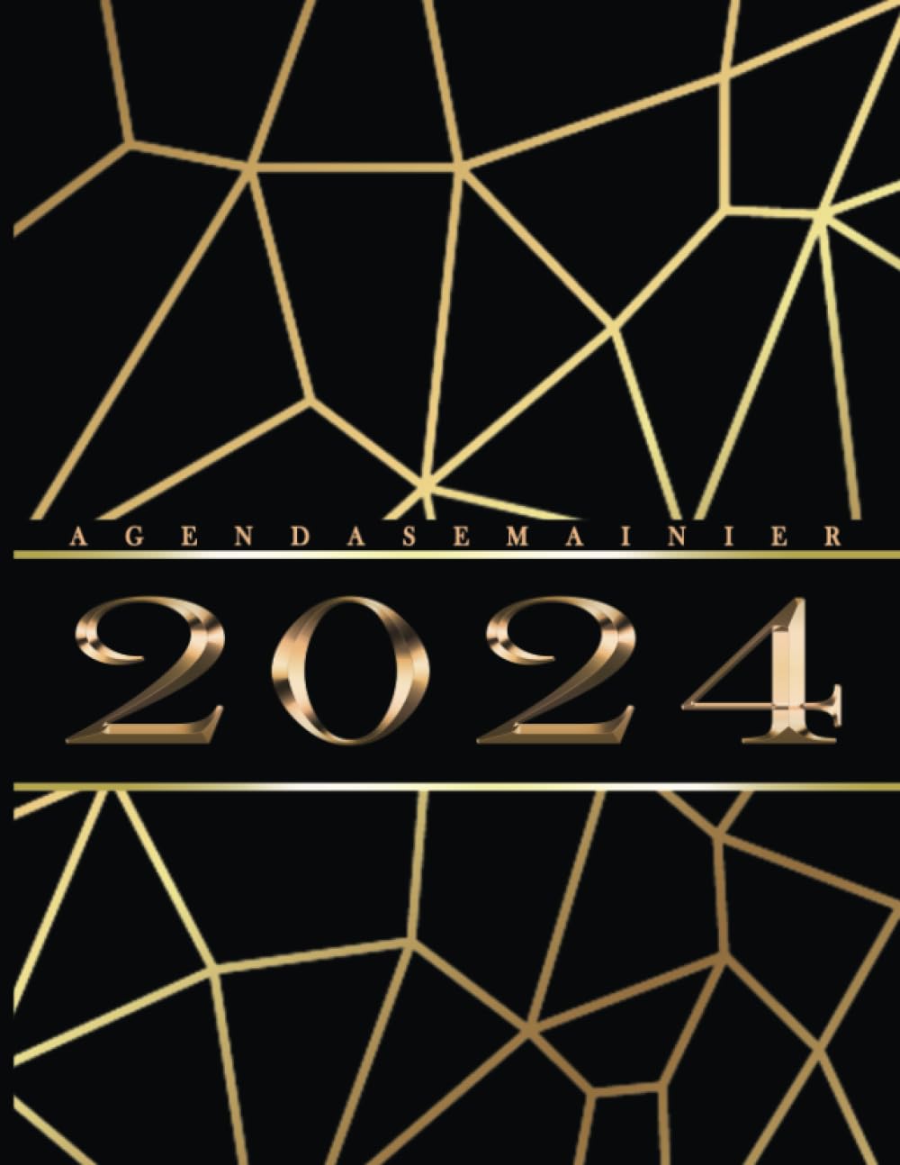 Agenda Semainier 2024: Soyez le maître incontesté de votre temps, atteignez vos objectifs avec aisance grâce à notre Planificateur hebdomadaire 1 ... format A4 Couverture Noire Doré Mandala