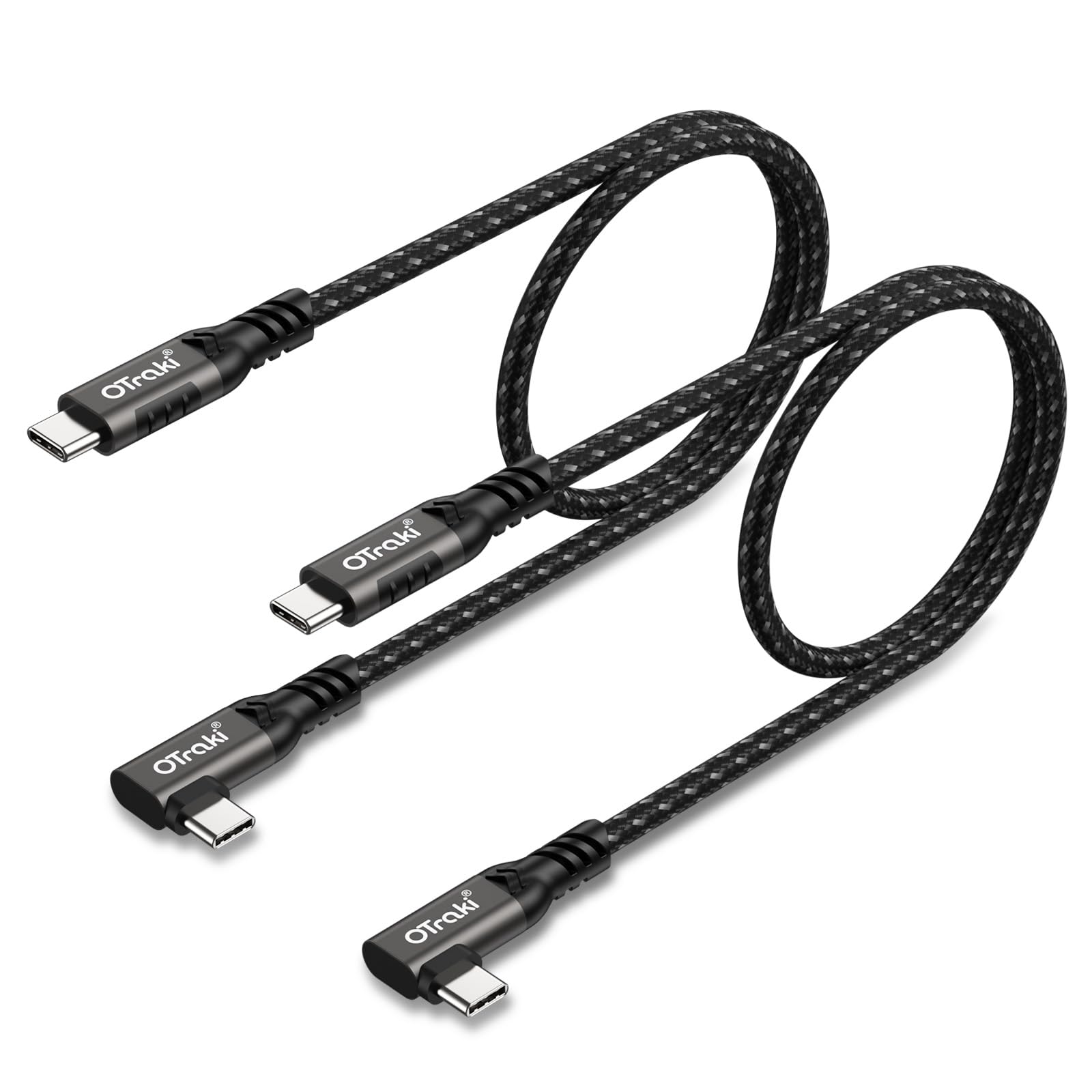 OTraki Cavo USB C Corto 20cm 2 Pezzi, 240W Angolo 90 Gradi USB C a USB C Cavo 5A PD Cable di Ricarica Veloce Type C con Chip E-Maker per iPhone 17 16 15 Pro Max, per Galaxy S25 S24 S23, per iPad