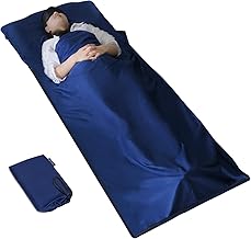MYCARBON Sacco Lenzuolo 100% di Cotone 95x220cm Sacco a Pelo con Cerniera a L, Antibatterico, Anti-odore non Genera Elettricità Statica, Lenzuola 190x220cm per Viaggio Campeggio Escursioni