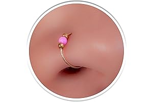 24G Pink Opal Tiny Cute Nose Hoop