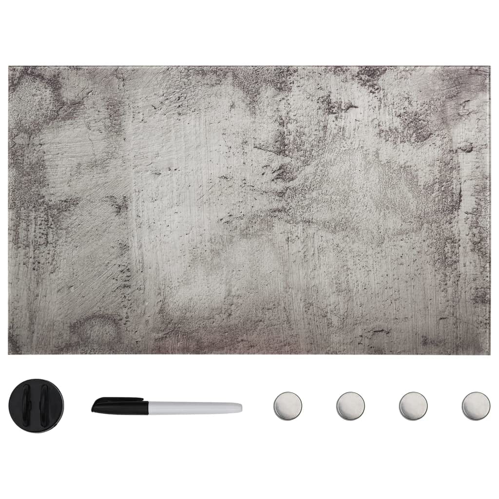 Lavagna magnetica in vetro per montaggio a parete, 100 x 60 cm, lavagna magnetica in vetro, moderna lavagna cancellabile a secco, per appunti e idee in ufficio, con magneti bianchi