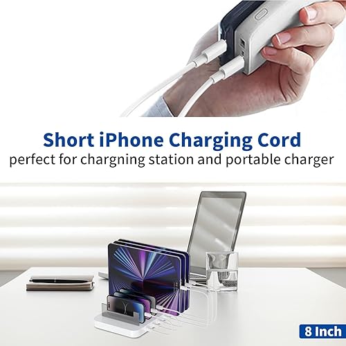 Miniatura 2 de Certificado Apple MFi Cable corto USB-C a Lightning (paquete de 3 0.6 pies), cable de carga rápida para iPhone, cable de carga USB-C de entrega de