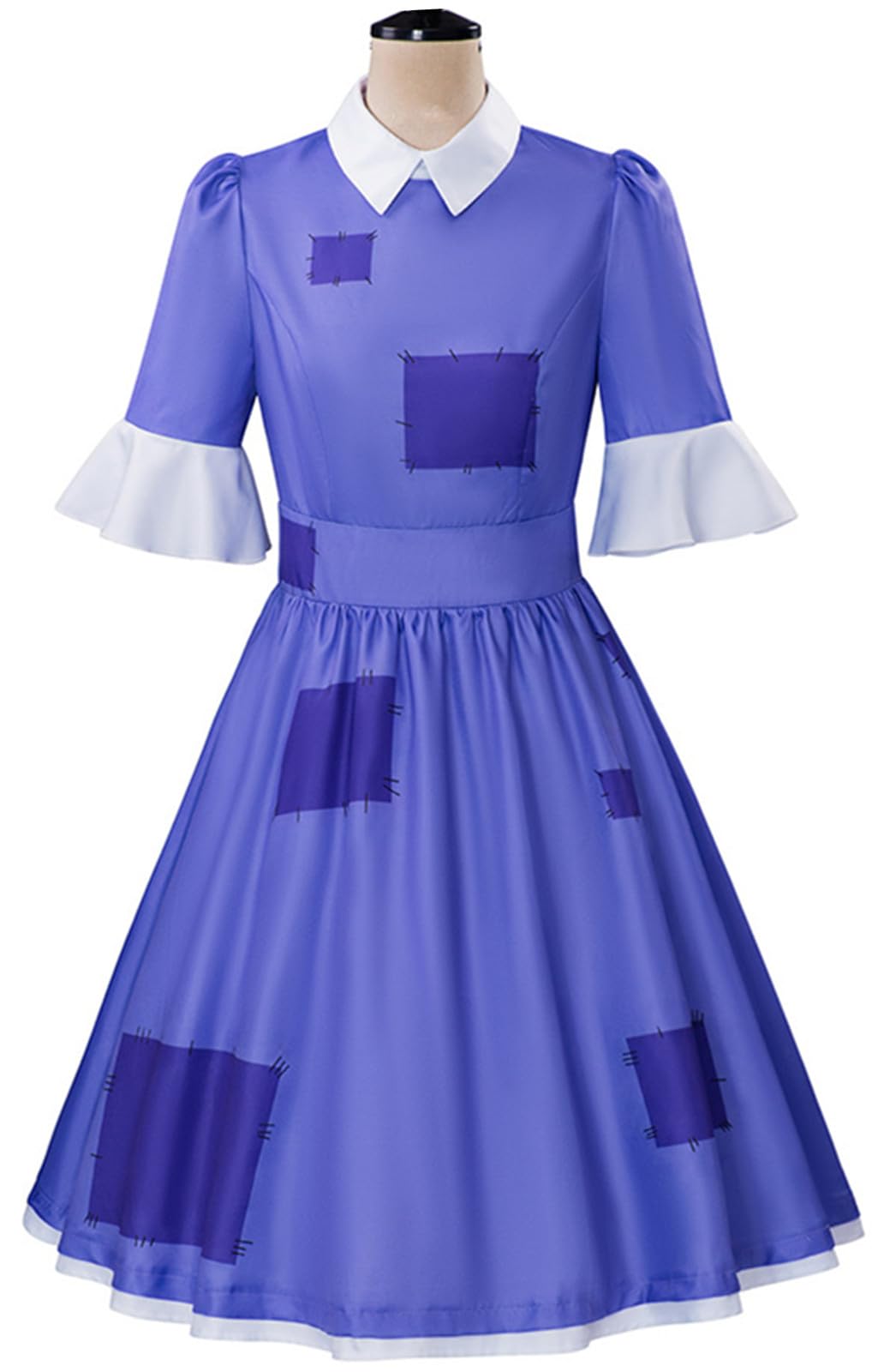 YOGLY Women Cosplay Ragatha Costume, Purple Print Dress for Fancy Dress Up Carnival Halloween Party Masquerade Performance Costume