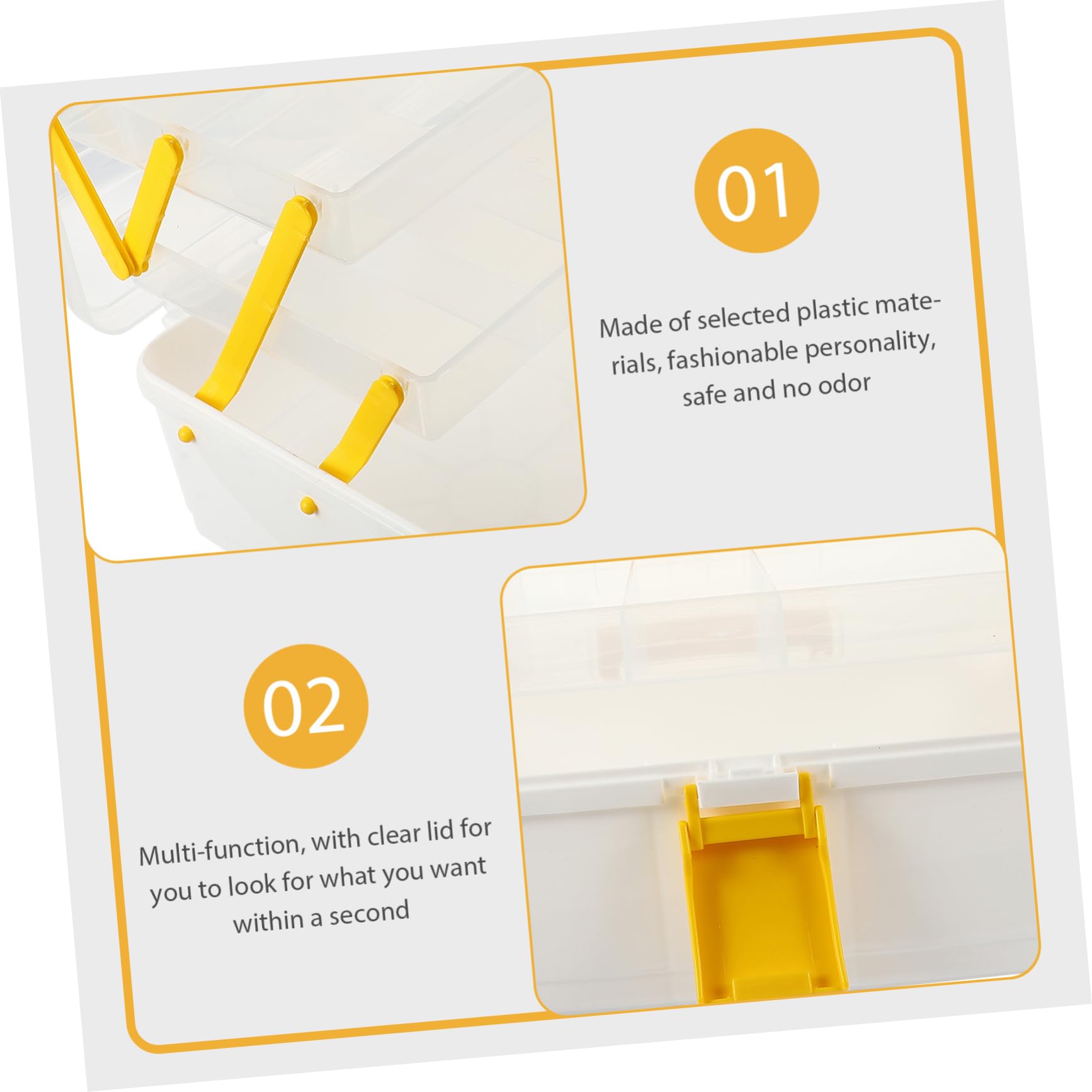 Healeved Aufbewahrungsbox für Haarspangen aus Kunststoff Gelb Organizer für Kopfbedeckungen und Snacks Modisch und Praktisch Einfache Aufbewahrung Geeignet für Mädchen und Frauen Reisen