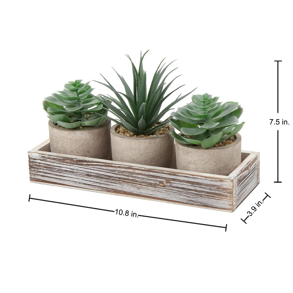 3 Mini Plantes Artificielles Succulentes Avec Pot - Fausses Plantes Vertes Décoration Maison Bureau Balcon